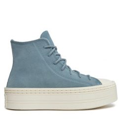 Trampki Converse. Niebieskie trampki Converse, bez wzorów, bez zapięcia. Za 259.99 zł.