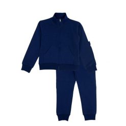 Bluza z pełny zamek błyskawiczny na co dzień. Niebieskie bluzy LEONE 1947 APPAREL, bez wzorów, z bawełny, bez kaptura, na fitness i siłownię. W wyprzedaży za 134.57 zł.