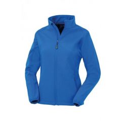 Damska kurtka z recyklingu Result Softshell. Niebieskie kurtki przejściowe sportowe RESULT, bez wzorów, z softshellu, bez kaptura. W wyprzedaży za 128.80 zł.