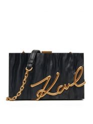 KARL LAGERFELD Torebka A1W30124 Czarny. Czarne kopertówki KARL LAGERFELD, bez wzorów, z tworzywa sztucznego, wizytowe, bez dodatków. Za 519.99 zł.