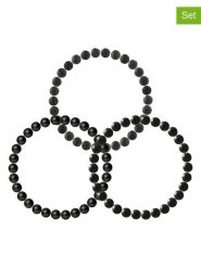 Pearline Bransoletki (3 szt.) z kamieniami szlachetnymi rozmiar: onesize. Czarne bransoletki Pearline, z agatem. Za 130.99 zł.