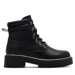 Botki JENNY. Czarne botki Jenny, bez wzorów, bez obcasa, na płaskiej podeszwie, bez zapięcia. Za 169.99 zł.