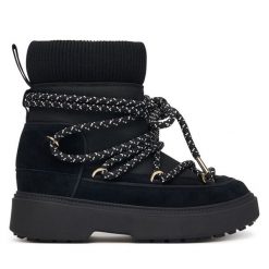 Śniegowce Tommy Hilfiger. Czarne śniegowce Tommy Hilfiger, bez wzorów, bez zapięcia. Za 649.99 zł.