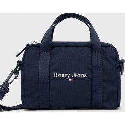 Tommy Jeans saszetka kolor granatowy. Niebieskie nerki i saszetki Tommy Jeans, bez wzorów, z jeansu, bez dodatków. Za 269.99 zł.