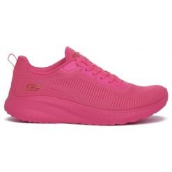 Buty Skechers Bobs Squad Chaos-Cool Rythms 117216-NCOR różowe. Czerwone buty treningowe bez wzorów, z gumy, bez zapięcia. Za 408.30 zł.