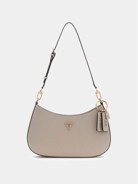 Guess Torebka Noelle II HWZG96 72180 Beżowy. Brązowe listonoszki Guess, z aplikacjami, ze skóry, bez dodatków. Za 549.99 zł.