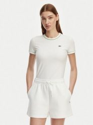 Lacoste T-Shirt TF5289 Biały Slim Fit. Białe t-shirty Lacoste, bez wzorów, z bawełny, bez kołnierzyka, bez ramiączek. Za 319.99 zł.