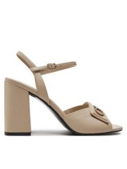 Calvin Klein Sandały Heel Sandal 85 Relock Lth HW0HW01937 Écru. Sandały Calvin Klein, bez wzorów, ze skóry, bez obcasa, na słupku, bez zapięcia. Za 469.99 zł.