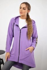 Bluza z suwakiem z tyłu ciemno fioletowa. Fioletowe bluzy KESI, l, bez wzorów, z bawełny, bez ramiączek, z kapturem. Za 198.65 zł.