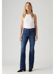 Levi's Dżinsy - Flare fit - w kolorze granatowym rozmiar: W25/L30. Niebieskie jeansy Levi's, l, z aplikacjami, klasyczne, z podwyższonym stanem. Za 242.13 zł.