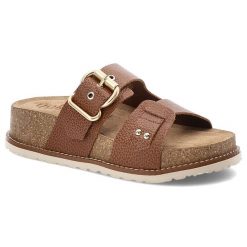 Brązowe Klapki Yokono Modne Obuwie Damskie. Brązowe klapki Yokono, bez wzorów, z materiału, eleganckie, bez obcasa, bez zapięcia. Za 239.00 zł.