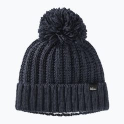 Czapka zimowa damska Jack Wolfskin Highloft Knit. Niebieskie czapki zimowe Jack Wolfskin, bez wzorów, z dzianiny. Za 149.99 zł.