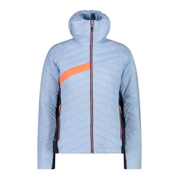 Ultralekka kurtka damska CMP. Niebieskie kurtki narciarskie CMP, bez wzorów, z nylonu, bez kaptura, snowboardowy, primaloft. Za 329.99 zł.