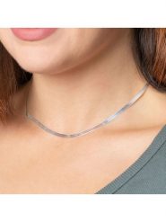 L'atelier précieux Srebrny naszyjnik z elementem ozdobnym - dł. 42 cm rozmiar: onesize. Szare naszyjniki l'Atelier precieux, z materiału, srebrne. Za 131.43 zł.