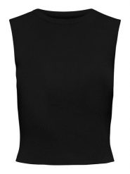 ONLY Top "Majli" w kolorze czarnym rozmiar: XL. Czarne topy ONLY, xl, bez wzorów, prążkowane, bez kołnierzyka, bez ramiączek. Za 52.79 zł.