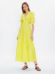 TWINSET Sukienka letnia 231TT2044 Żółty Regular Fit. Żółte sukienki Twinset, bez wzorów, z bawełny, bez kołnierzyka, bez ramiączek. Za 2,009.00 zł.