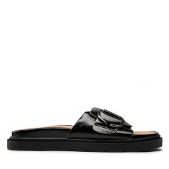 Klapki Bata. Czarne klapki Bata, bez wzorów, bez obcasa, bez zapięcia. Za 249.99 zł.