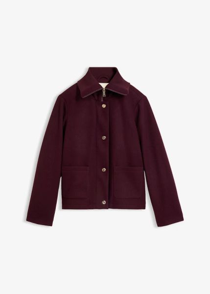 Kurtka bomberka. Czerwone kurtki bonprix, bez wzorów, z wełny, bez kaptura. Za 249.99 zł.