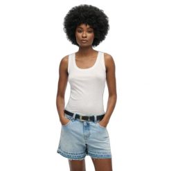 Damski tank top Superdry Studios Lightweight Racer. Białe topy Superdry, bez wzorów, eleganckie, bez kołnierzyka, bez ramiączek. Za 105.55 zł.