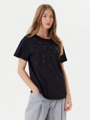 Liu Jo Sport T-Shirt TF5184 JS923 Czarny Relaxed Fit. Czarne t-shirty sportowe Liu Jo Sport, l, bez wzorów, z bawełny, bez ramiączek. Za 279.99 zł.
