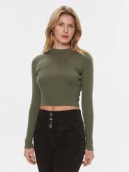 Guess Sweter Marie W4RR24 Z3C71 Zielony Regular Fit. Zielone swetry Guess, xl, z aplikacjami, z bawełny, bez ramiączek. Za 189.99 zł.