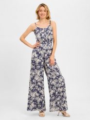 Swing Kombinezon Kobiety Sztuczne włókno niebieski, 36. Niebieskie kombinezony Swing, bez wzorów, z satyny, wizytowe, bez kołnierzyka, bez ramiączek. Za 429.95 zł.