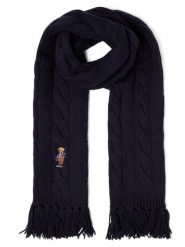 Polo Ralph Lauren szalik wełniany Kobiety Wełna niebieski, ONE SIZE. Niebieskie szaliki i kominy Polo Ralph Lauren, bez wzorów, z wełny, eleganckie. Za 599.95 zł.