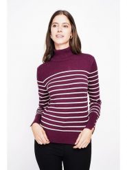 ASSUILI Golf w kolorze fioletowo-białym rozmiar: 36. Białe swetry Assuili, bez wzorów, klasyczne, bez ramiączek. Za 104.99 zł.