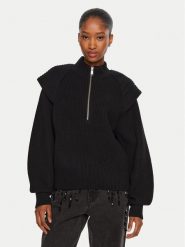 Gestuz Sweter Madia 10909459 Czarny Loose Fit. Czarne swetry Gestuz, s, bez wzorów, z wełny, bez ramiączek. Za 639.99 zł.