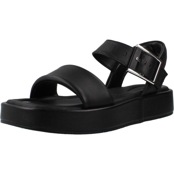 Sandały CLARKS ALDA STRAP Czarny. Czarne sandały Clarks, bez wzorów, ze skóry, bez obcasa, bez zapięcia. Za 236.99 zł.