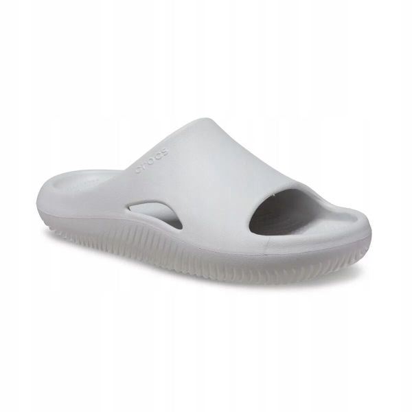 Klapki Dla Dorosłych Crocs Mellow Recovery Slide. Szare klapki Crocs, bez wzorów, z materiału, bez obcasa, bez zapięcia. Za 159.99 zł.