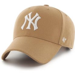 Czapka z daszkiem - New York Yankees Czapka regulowana. Brązowe czapki z daszkiem 47 Brand, bez wzorów, sportowe. Za 173.50 zł.