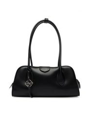 Calvin Klein Torebka Emblem Trio Shoulder Bag LV04F3369G Czarny. Czarne torebki klasyczne Calvin Klein, bez wzorów, ze skóry, bez dodatków. Za 649.99 zł.