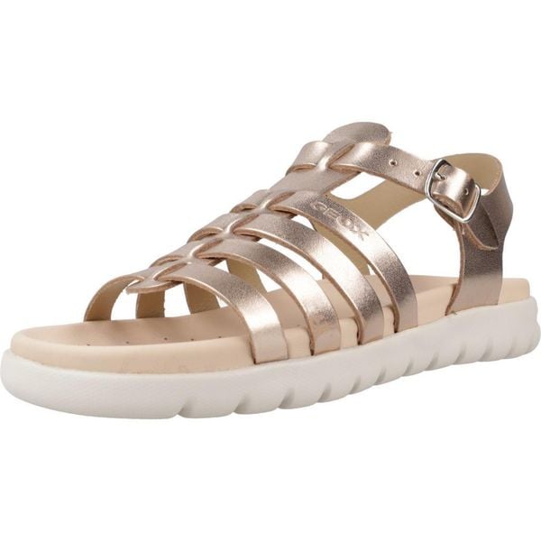 Sandały GEOX J S. SOLEIMA G.B - METAL.LEA Brąz. Brązowe sandały Geox, bez wzorów, ze skóry, bez obcasa, bez zapięcia. Za 246.99 zł.
