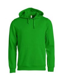 Clique Basic Hoody bluza z kapturem unisex, materiał odporny na piling – apple. Zielone bluzy CLIQUE, uniwersalny, bez wzorów, z bawełny, bez ramiączek, z kapturem. Za 172.75 zł.