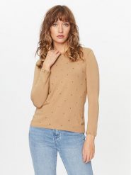 TWINSET Sweter 232TT3170 Beżowy Regular Fit. Brązowe swetry Twinset, l, bez wzorów, z wiskozy, bez ramiączek. Za 779.99 zł.