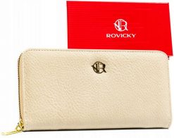 Portfel beżowy Rovicky R-PRK-01-F19. Brązowe portfele ROVICKY, bez wzorów, ze skóry ekologicznej. Za 45.00 zł.