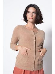 AUTHENTIC CASHMERE Kaszmirowy kardigan "Caron" w kolorze beżowym rozmiar: XXL. Brązowe swetry AUTHENTIC CASHMERE, xxl, bez wzorów, z kaszmiru, bez ramiączek. Za 390.00 zł.