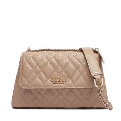 Torebka Guess. Brązowe listonoszki Guess, z aplikacjami, bez dodatków. Za 639.99 zł.