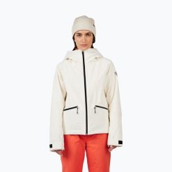 Kurtka narciarska damska Rossignol Rochrun Insulated. Białe kurtki narciarskie Rossignol, na zimę, bez wzorów, bez kaptura, narciarskie. Za 1,099.00 zł.