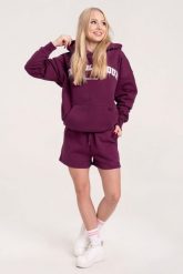 Spodenki fitness damskie Gym Glamour dresowe. Czerwone szorty sportowe GYM GLAMOUR, bez wzorów, z bawełny, na fitness i siłownię. Za 139.99 zł.