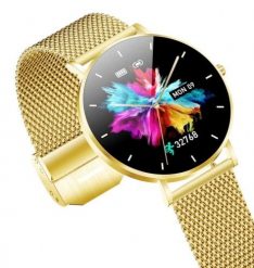 Smartwatch zegarek damski Alexa Lux Gold + różowy pasek. Czerwone smartbandy Manta Multimedia Sp. z o.o. Za 225.99 zł.