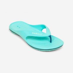 Japonki basenowe damskie Nabaiji Tonga 500. Niebieskie japonki Decathlon, bez wzorów, z materiału. Za 44.99 zł.