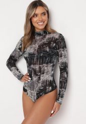Czarne Siateczkowe Body z Metaliczną Nitką Hluli. Czarne body i gorsety Born2be, bez wzorów, z tkaniny, bez ramiączek. W wyprzedaży za 76.49 zł.