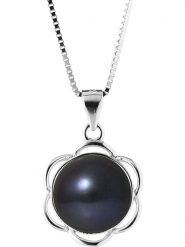 Pearl Addict Srebrny naszyjnik z zawieszką - dł. 42 cm rozmiar: onesize. Czarne naszyjniki Pearl Addict, z materiału, z perłą, srebrne. Za 173.99 zł.