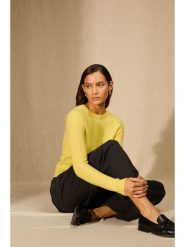 Perfect Cashmere Kaszmirowy sweter "Corva" w kolorze żółtym rozmiar: XL. Żółte swetry Perfect Cashmere, xl, bez wzorów, z kaszmiru, bez ramiączek. Za 608.99 zł.