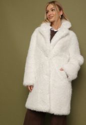 Beżowy Płaszcz Futerko o Długim Kroju Otirena. Brązowe płaszcze Born2be, l, bez wzorów, z futra, eleganckie, bez kaptura. Za 299.99 zł.