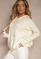 Jasnobeżowy Sweter z Wiskozą i Kaszmirem oraz z Kapturem Nerolin. Brązowe swetry Renee, bez wzorów, z jeansu, casualowe, bez ramiączek. Za 139.99 zł.