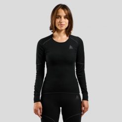 Longsleeve termoaktywny damski Active X-Warm Bl Top Crew Neck. Czarne bielizna termoaktywna damska ODLO, bez wzorów, bez ramiączek, narciarskie. Za 269.99 zł.