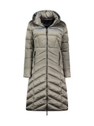 Geographical Norway Płaszcz zimowy "Blanche" w kolorze szarym rozmiar: XL. Szare płaszcze Geographical Norway, na zimę, xl, bez wzorów, z puchu, bez kaptura. Za 246.53 zł.